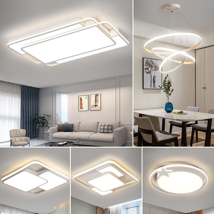 lámpara de techo sala de estar lámpara principal sensación avanzada simple moderna lámpara de dormitorio de espectro completo Zhongshan iluminación de decoración doméstica