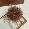 11# Brown Peony Flower Bead Chain Clip
