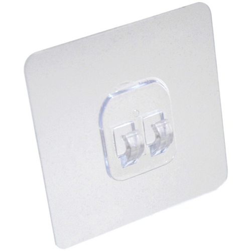 Seamless hook, no-drill adhesive hook for bathroom, kitchen, and home—strong, versatile, transparent plastic hanging hook
