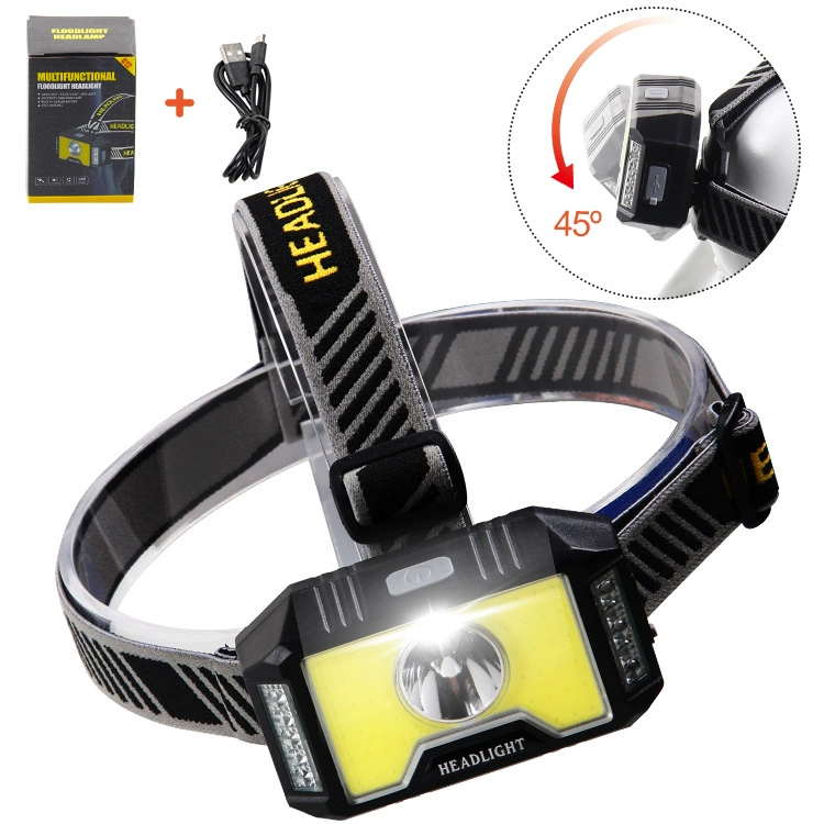 Новый Кросс -граница T6+COB яркий свет USB зарядка головной свет LED свет красный свет лента вспышка головной свет производитель прямые продажи