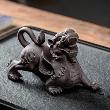 紫砂貔貅茶宠可养手工个性茶玩镇宅茶道茶具配件茶桌摆件