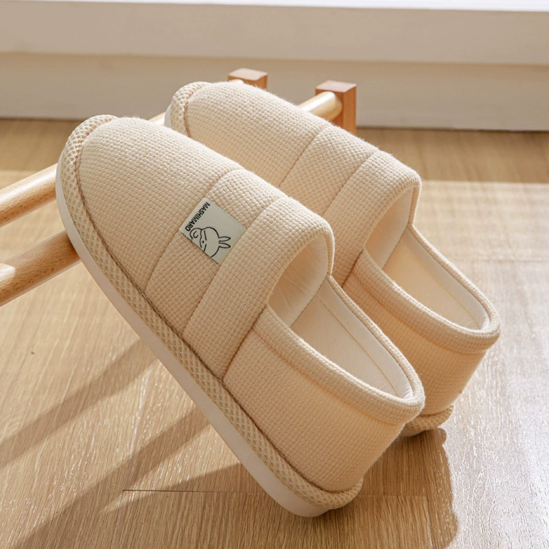 Хулиганские кроличьи туфли весной и осенью толстые подошвы и нескользкие дышащие послеродовые домашние тонкие хлопчатобумажные тапочки для женского лета