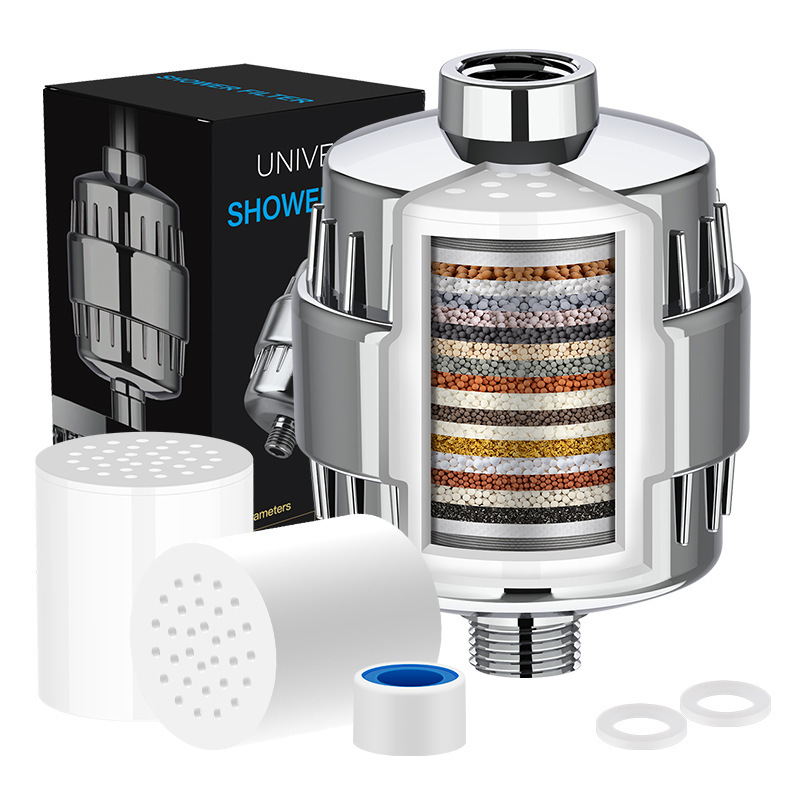 Cross-Border Pre-Shower Filter with High Flow Rate to Remove Residual Chlorine, 15-Stage, 20-Layer, 22-Layer Beauty Shower Water Purifier Cross-Border Pre-Shower Filter with High Flow Rate to Remove Residual Chlorine, 15-Stage, 20-Layer, 22-Layer Beauty Shower Water Purifier