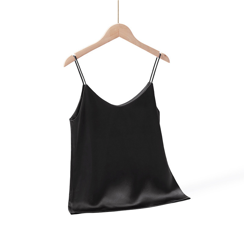 V-Neck Short Camisole Top Acetic Satin Small Camisole Imported Triacetic Acid Camisole Base Top