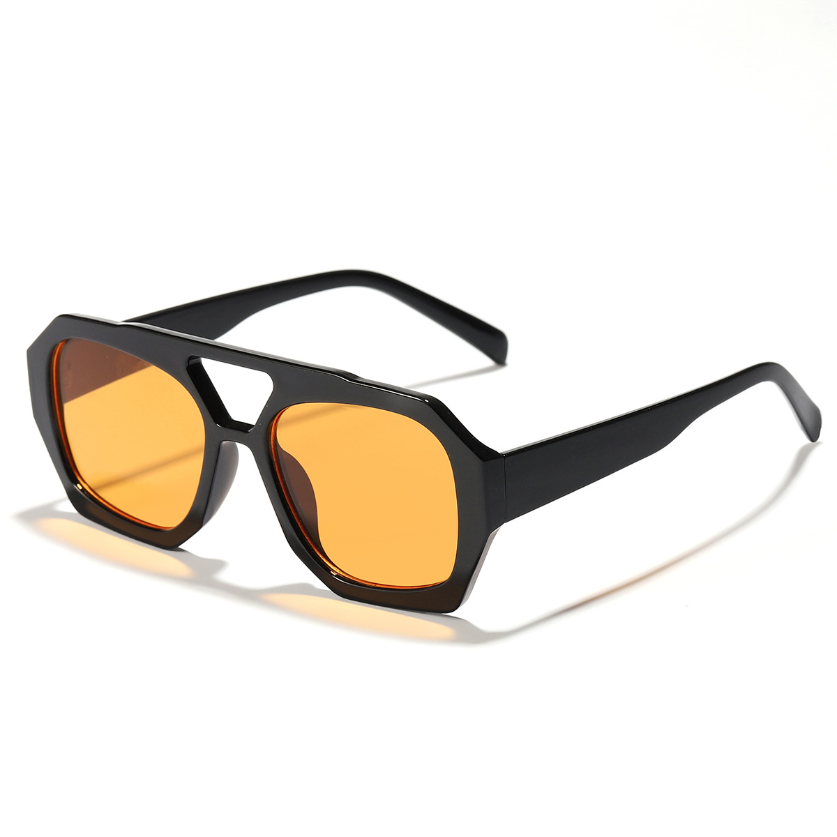 Nuevas gafas de sol de estilo europeo y americano de Raine, gafas de sol de moda con doble puente y montura grande para mujer, gafas de sol de protección solar transfronterizas.