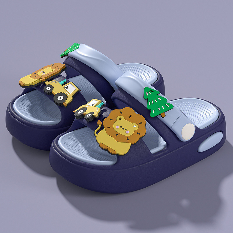 Cartoon Children's Slippers Summer Baby Beach Shoes Children's Non-slip Sandals and Slippers Boys Indoor Boys Vietnamese Shoes