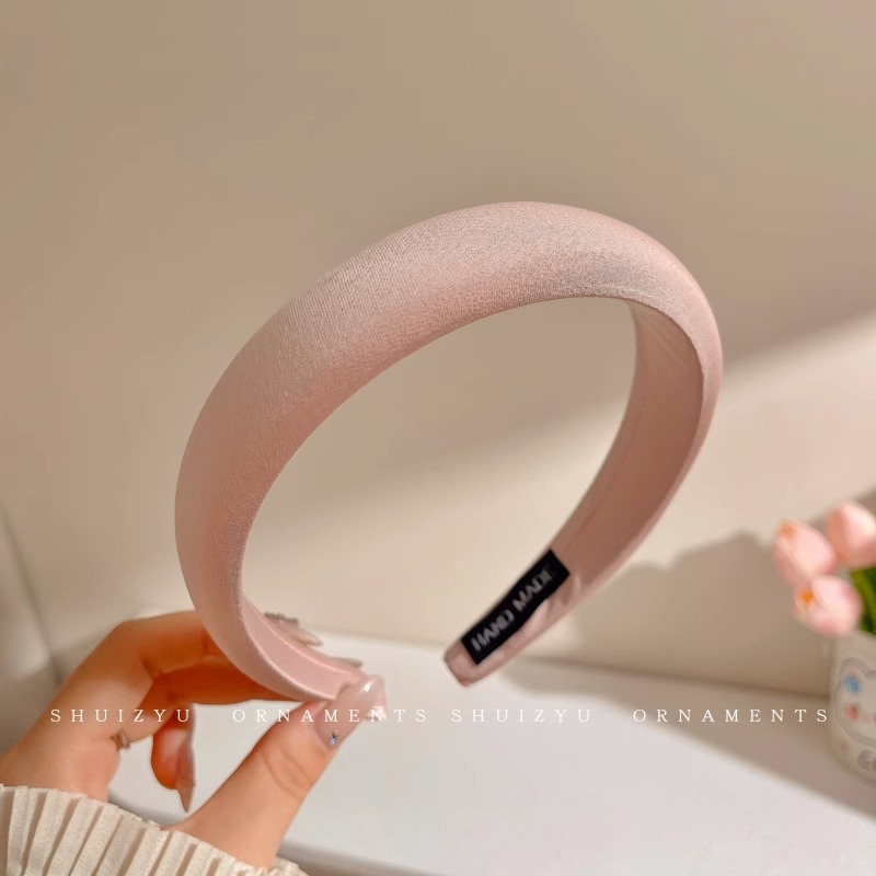 Diadema rosa para niñas 2025, nuevo accesorio para el cabello, diadema ancha para lavarse la cara, diadema de corona alta, accesorio para el cabello de celebridad de internet.