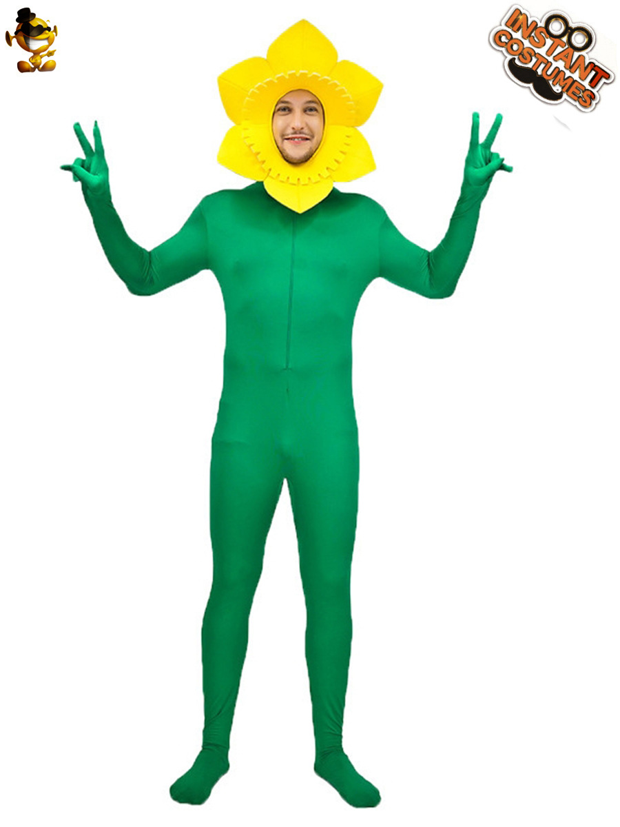 Disfraz de girasol para hombre, atuendo divertido para actuaciones en escenario, disfraz de cosplay, juegos de rol, desfile de moda.