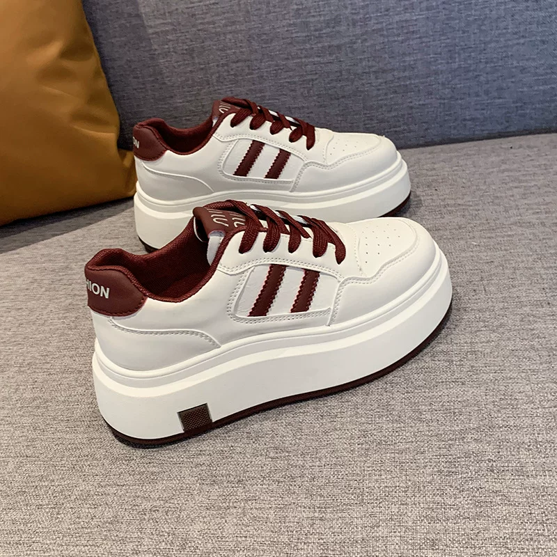 Белые туфли на платформе, универсальная обувь, кроссовки для подростков