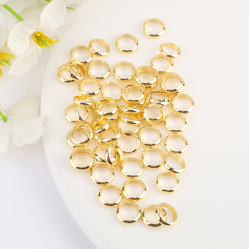 18K Gold-Filled Color-Preserving Circle Closed Loop Hand-Woven Spacer Beads DIY Necklace Bracelet Accessories Materials Wholesale