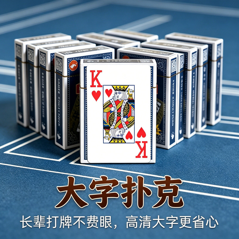 Large-print high-definition playing cards for the elderly, extra-large size, easy on the eyes, durable, thickened and hardened, special wholesale price Large-print high-definition playing cards for the elderly, extra-large size, easy on the eyes, durable, thickened and hardened, special wholesale price