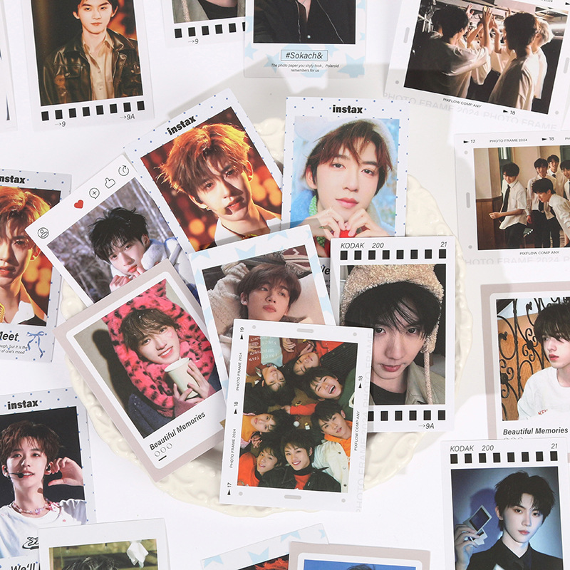 신치 신 50 스타 폴라로이드 스티커 팩 남녀 그룹 스타 스타일 분위기 사진 장식 소재