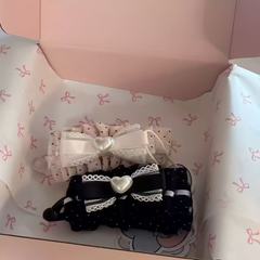 甜妹可爱蕾丝花边爱心香蕉夹蝴蝶结波点甜美少女心百搭发饰新款