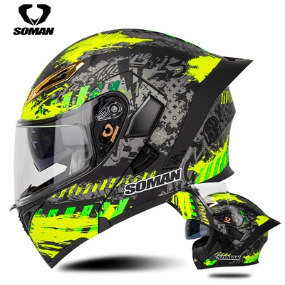 Motosiklet kaskı (dəbilqə) – Motorcycle Safety Helmet Sm955-S - black-fluorescent-yellow-spark-s