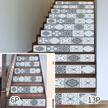 SP-T151 创意3D楼梯贴欧式瓷砖花纹台阶装饰贴纸翻新遮瑕墙贴厂家
