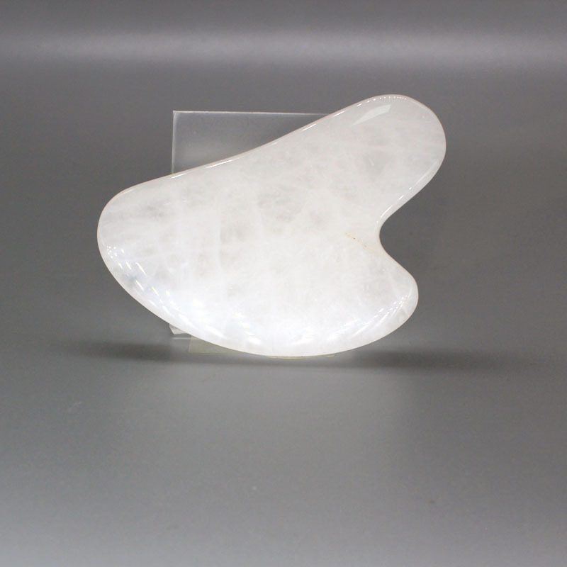 Tablero raspador de jade de cristal rosa natural Tablero raspador de belleza facial de cristal Meridian