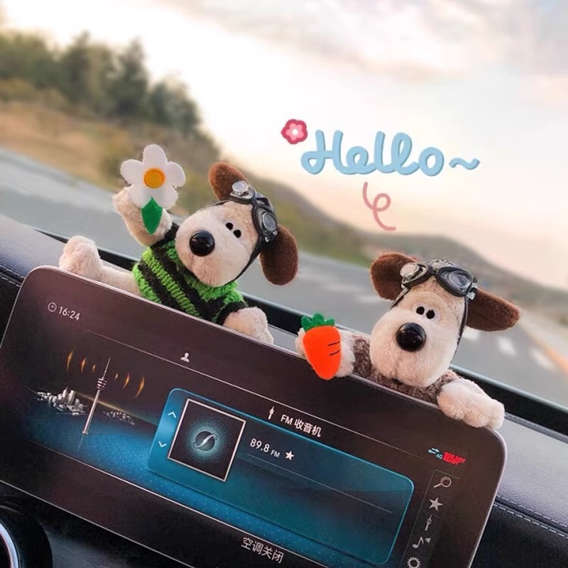 Perro piloto, decoración de coche, decoración, pantalla de control central, coche, coche, coche, muñeca, muñeca