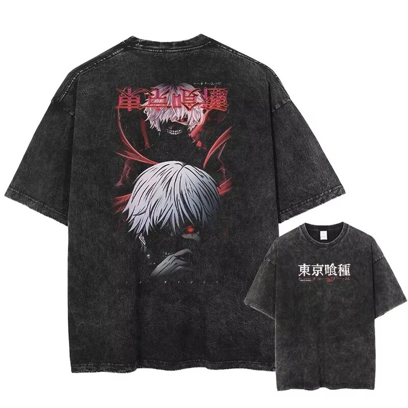 Vintage Washed T-Shirt with Top Collar Design Featuring a Woman Eating Corpses, Kenjin Wood Crew Member Clothing, Tokyo Fan Sweatshirt Vintage Washed T-Shirt with Top Collar Design Featuring a Woman Eating Corpses, Kenjin Wood Crew Member Clothing, Tokyo Fan Sweatshirt