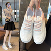 White shoes, footwear, sneakers platform for leisure, internet celebrity, gradient, Korean style, wholesale