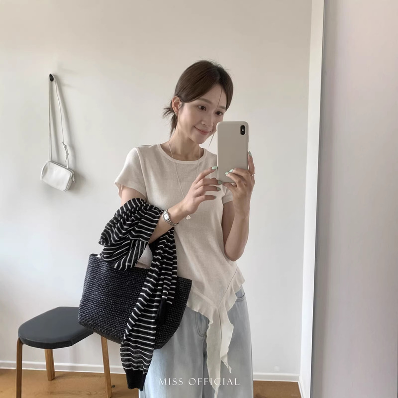 Clearance Sale, No Returns or Exchanges, Summer Korean-Style Fashionable Design, Ruffled Lace Hem, Round Neck Short-Sleeve T-Shirt for Women 51003 Clearance Sale, No Returns or Exchanges, Summer Korean-Style Fashionable Design, Ruffled Lace Hem, Round Neck Short-Sleeve T-Shirt for Women 51003