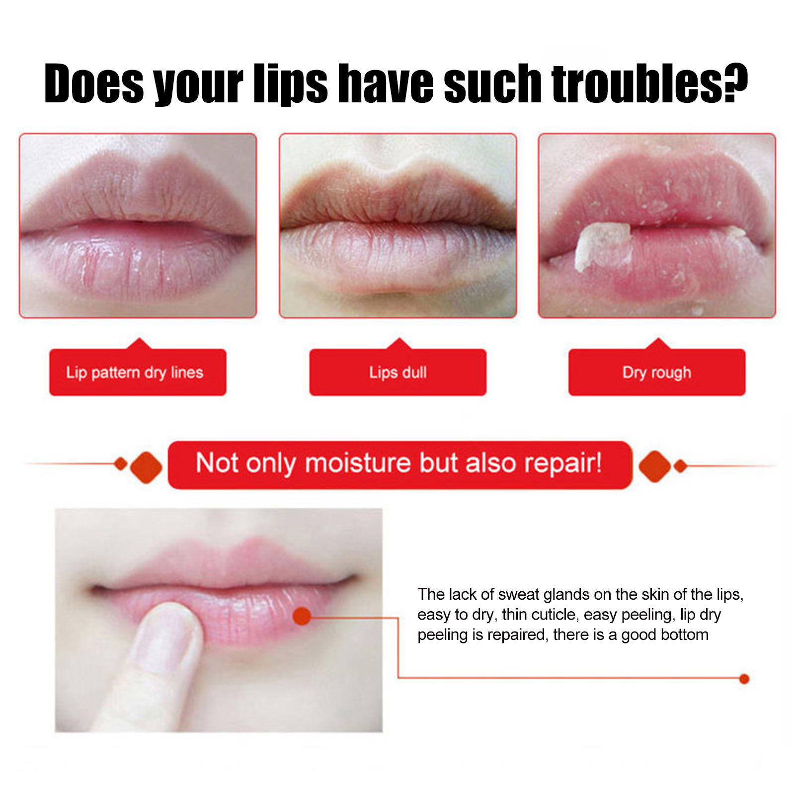 Hoygi Double Effect Feuchtigkeitsspendend Anti-Craing, Entfernung abgestorbener Haut, Feuchtigkeitsspendend, Weichmachend, Reduzierung der Lippentextur_voghion.com