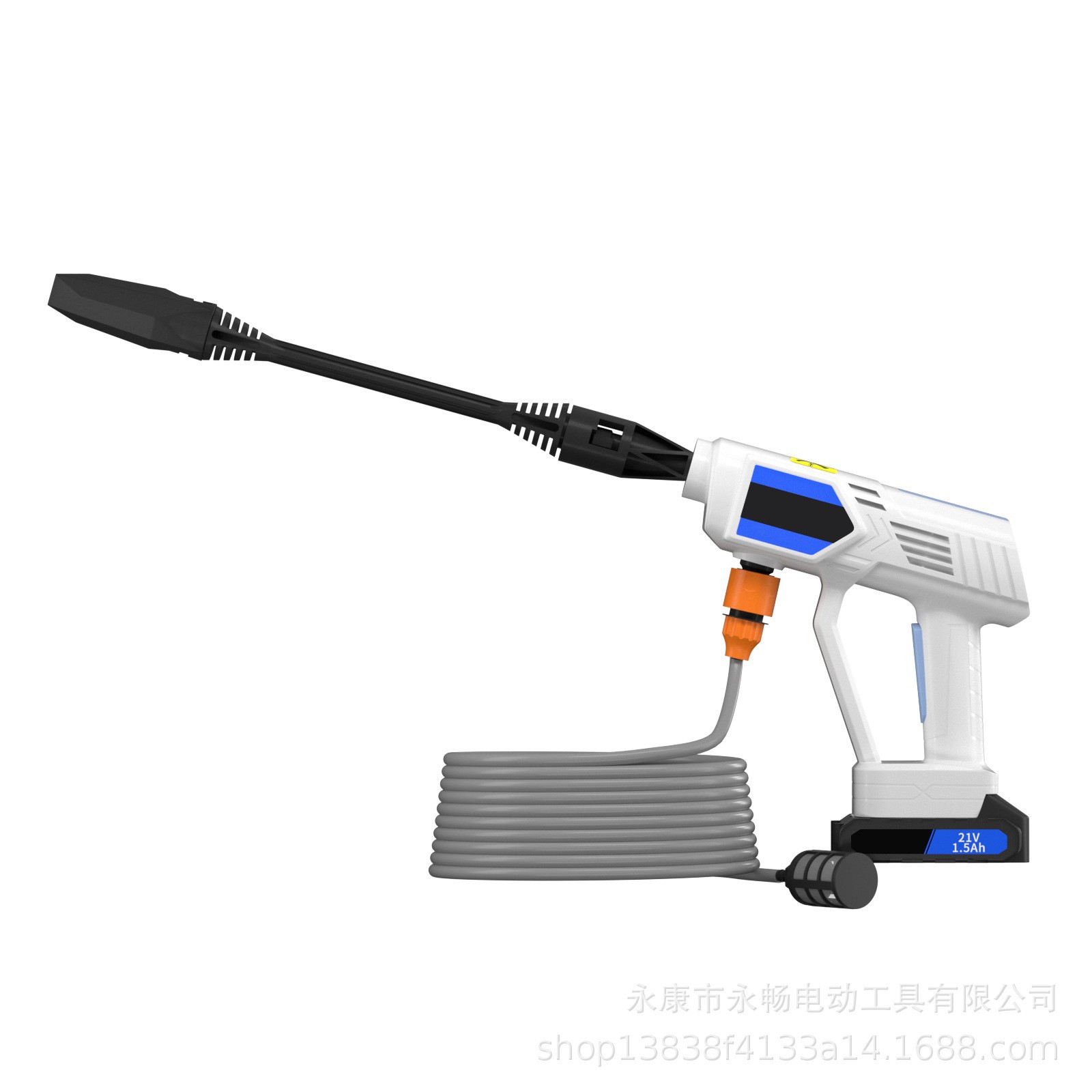Lithium battery car washer portable wireless high pressure water gun pure copper motor household watering car cleaning low