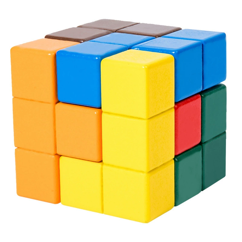 Wooden intellectual toy, Rubik's cube for training, constructor, early education