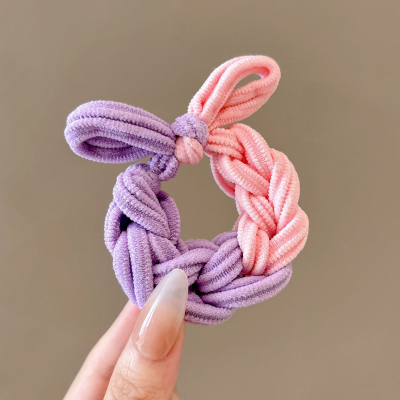 Cuerda para el cabello retro Maillard, temperamento femenino, cuerda para el cabeza duradera, banda de goma para el cabello de alta gama, tocado de lazo para el cabello de cola de caballo alta