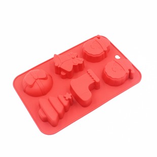 Spot Christmas 6-Grid Mousse Mold Chocolate Mold Cake Mold Christmas Set Baking Utensils Wholesale