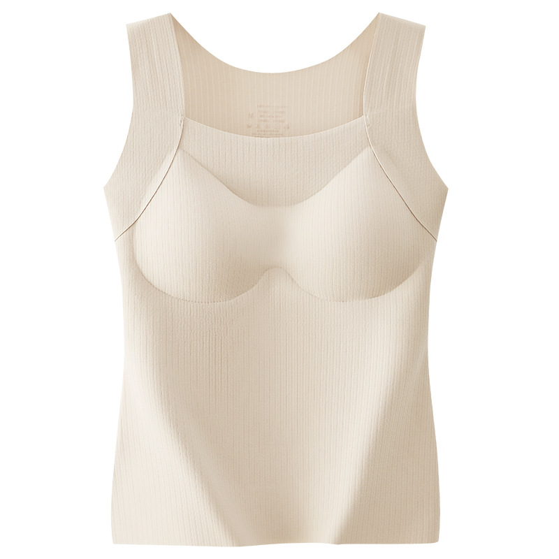 Chaleco de calor para mujeres con almohadilla de pecho se puede usar fuera de otoño y invierno en una base sin marcas de hombros anchos con chaleco de calor delgado