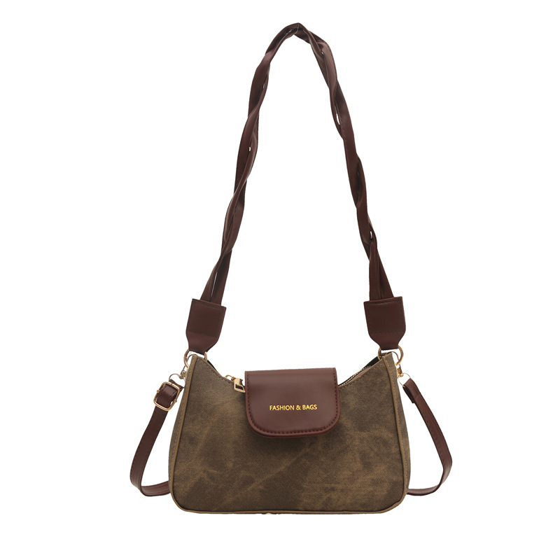 Gran capacidad 2025 verano nuevo estilo textura damas esmerilado retro cuadrado pequeño axila hombro mensajero bolso femenino de alto valor