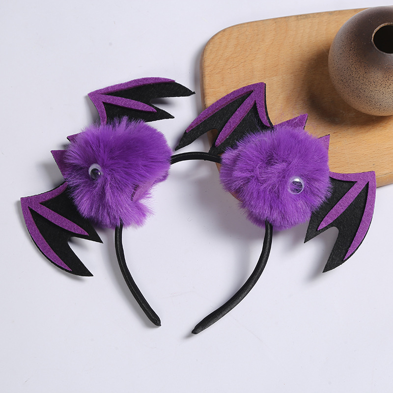 Halloween nueva diadema mascarada lindo divertido pequeño diablo murciélago diadema ambiente de vacaciones diadema al por mayor
