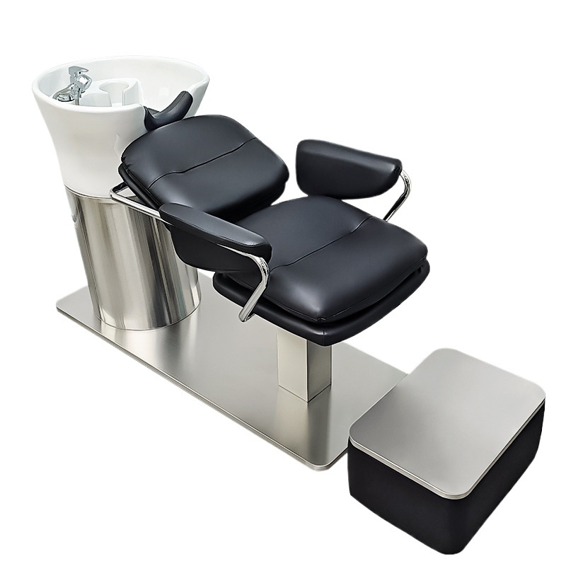 Barbería simple lavabo de cerámica cama barbería cama de acero inoxidable cama de lavado cama barbería cama