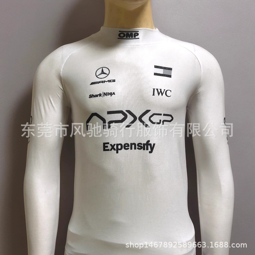 Тонкая базовая спортивная майка для гонок (F1 Майами) облегающий undershirt, белая, размерный ряд S–XXXL
