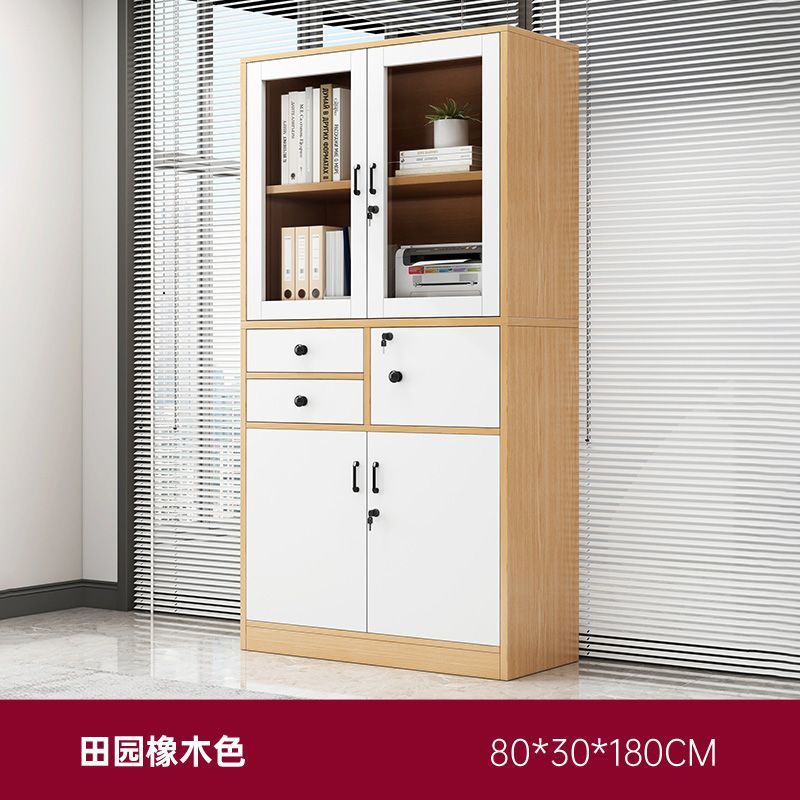 Gabinete de archivos gabinete de almacenamiento de oficina armario de archivos de madera con cerradura gabinete de almacenamiento doméstico con puerta estantería