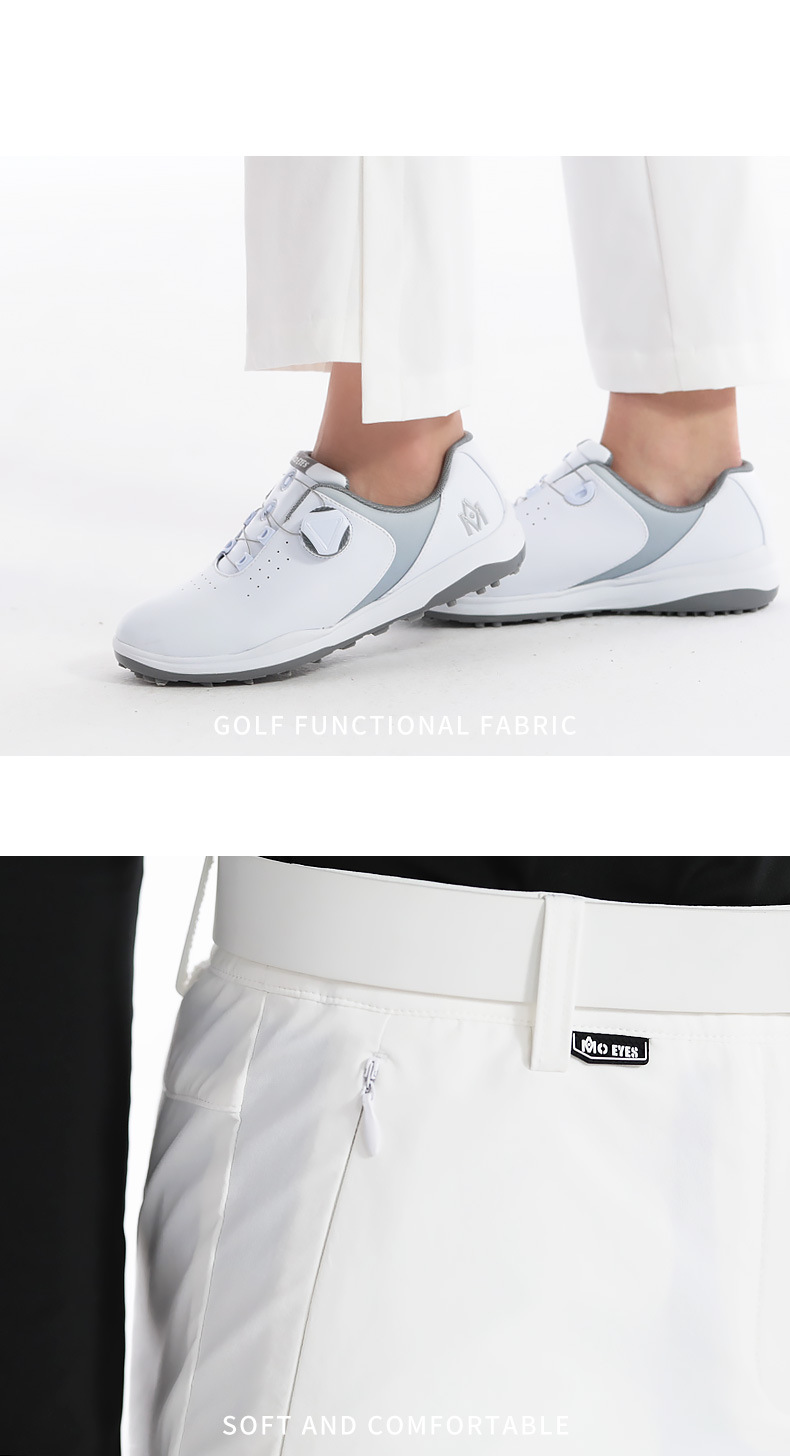 Quần golf nữ ống loe dài tôn dáng, túi khóa kéo vô hình, phong cách thu đông — M23YF018-Áo màu trắng, M23YF018-Áo màu đen, M23KUZ012-quần đen, M23KUZ012-Quần Trắng chi tiết 13
