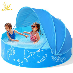 Licheng Factory Customized Pet Pool Foldableable Outdoor Sun Protection with Awning Pvc Paddling Pool Kidsren's Pool