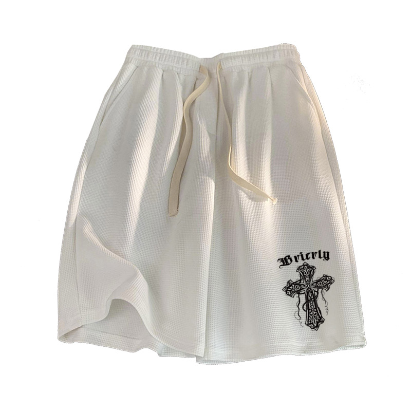 Venta directa de fábrica verano waffle casual shorts hombres verano suelto deportes pantalones hombres Moda pantalones cortos