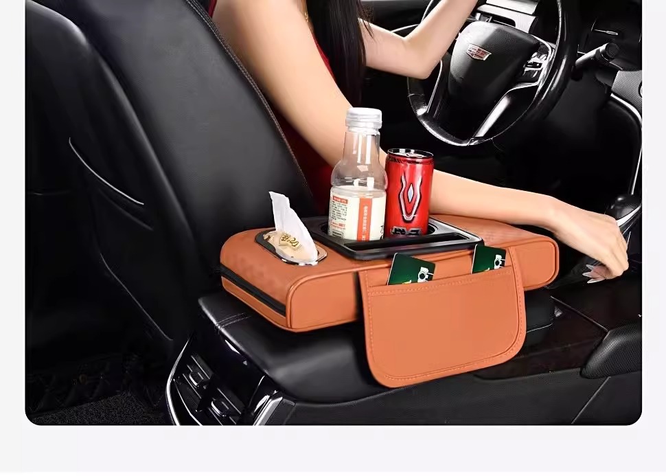 Car Compact Special Car Armrest Box Protective Pad Tissue Box Central Narrow Elbow Heightening Pad Water Cup Holder