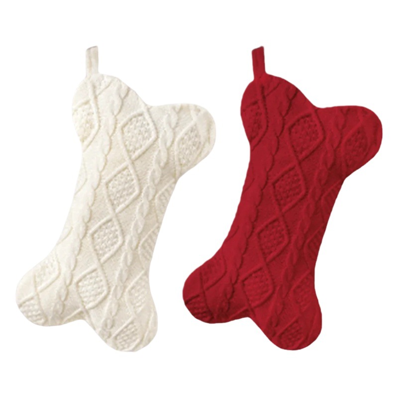 Navidad transfronteriza de punto de hueso calcetines de Navidad creativos lindos calcetines de Navidad decoraciones de árbol de Navidad bolsas de regalo