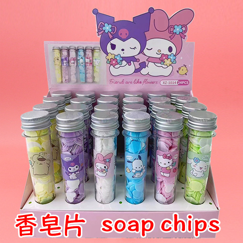 Soap Flakes for Hand Washing, Cleaning, Antibacterial, Suitable for Students, Outdoor Trips, Portable Soap Flower Pieces in Test Tube Packaging, Wholesale