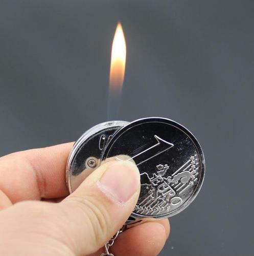 Factory Direct Sale Metal Lighter Inflatable Lighter Personal Creative Keychain Pendant Hot Selling at Street Stands Cross-Border