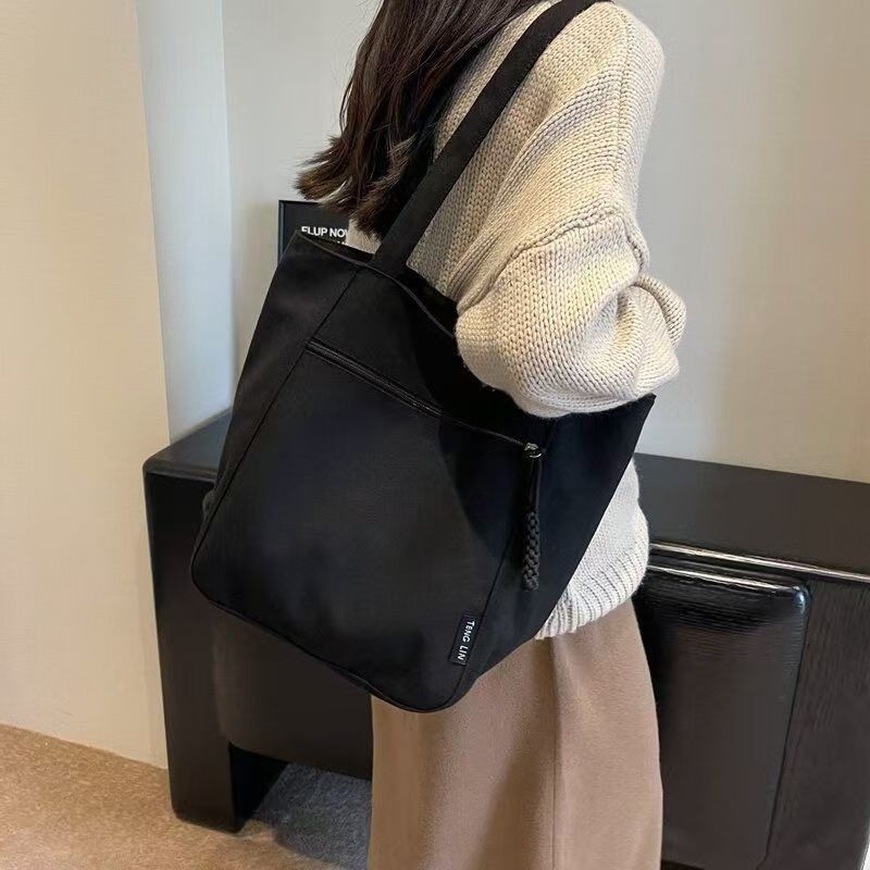 Japanese-style New Waterproof Nylon Casual Cross-border Spring Summer Single Shoulder Canvas Bag Women's Designer Large Capacity Commute Tote Bag