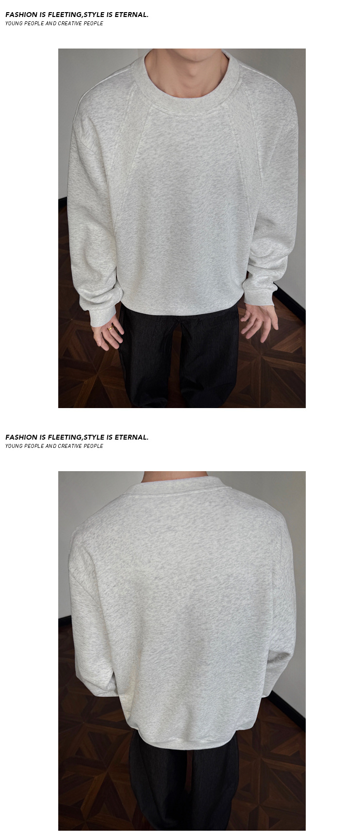 Men's Heavy Deconstructed Sweatshirt Trendy Loose Pullover Top_voghion.com