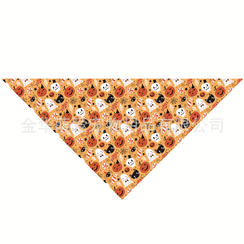 Venta directa de fábrica nueva toalla de saliva para mascotas de Halloween toalla triangular para mascotas babero para perros toalla de saliva para perros puede hacer pedidos