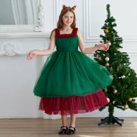 PLBBFZ Новогодний костюм принцессы SD085-Ink green, вечернее платье, косплей, 120–170 см для девочек
