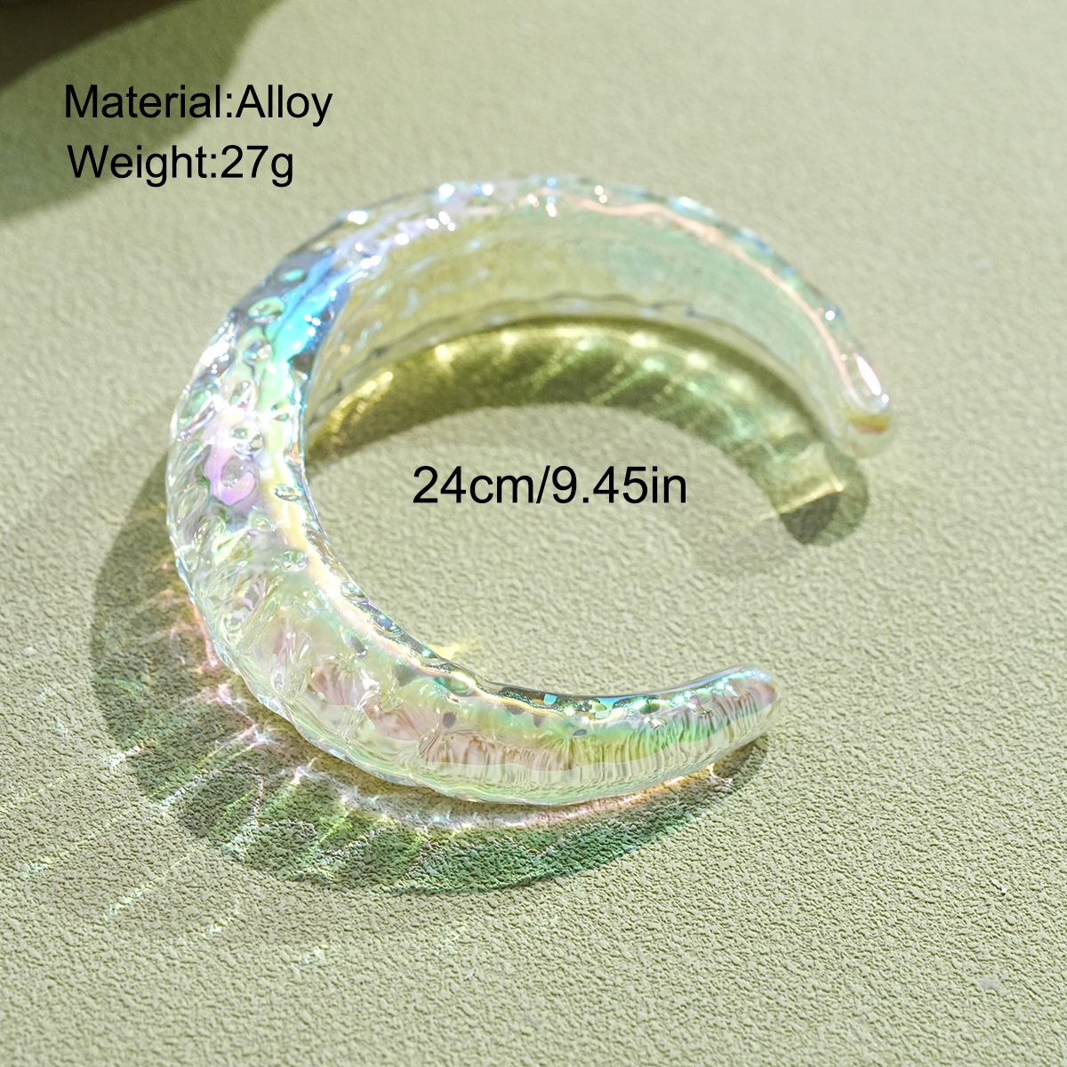Han zhishang, pulsera abierta transfronteriza Europea y estadounidense transparente femenina AB color yakli exagera la tendencia y las artesanías de moda irregulares