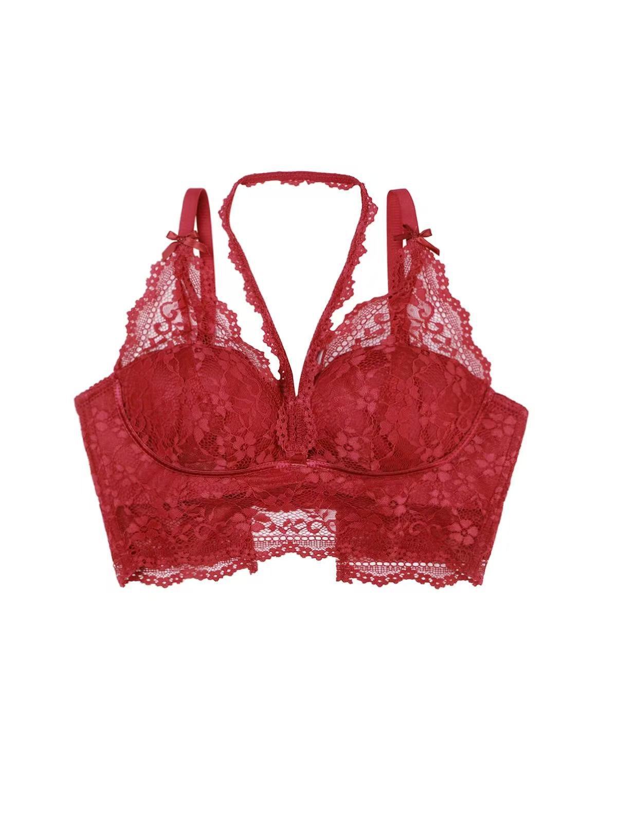 Dragón * corazón puro quiere colgar el cuello ropa interior de encaje mujer cómoda contra la caída de los senos bra sexy