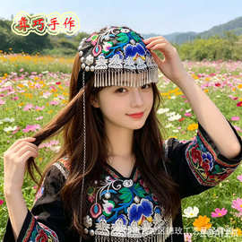 新款复古民族风刺绣绣花发箍舞台演出搭配头饰个性出游拍照发卡女