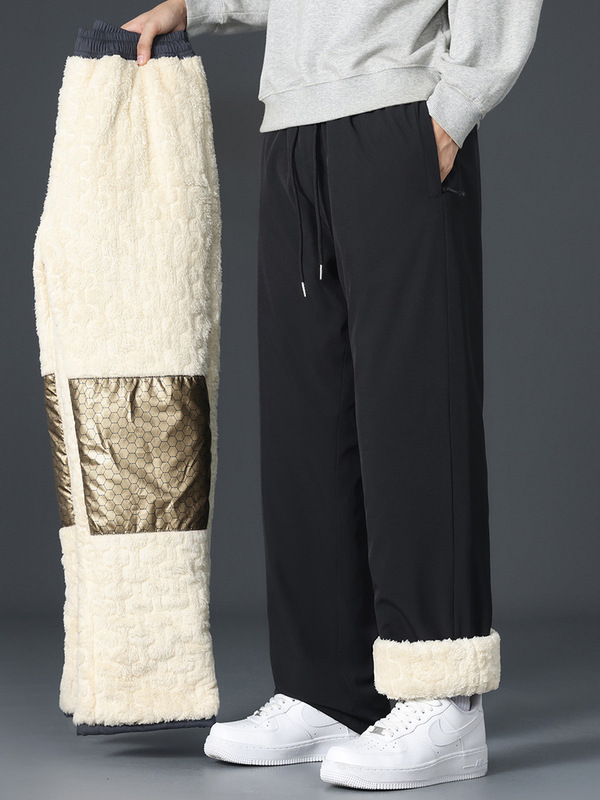 Graphene Knee Pants Men's Winter Outer Wear fleece-lined Thickened Casual Pants Winter Snow Windproof Warm Pants Graphene Knee Pants Men's Winter Outer Wear fleece-lined Thickened Casual Pants Winter Snow Windproof Warm Pants